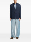 Marni deep blue satin single-breasted jacket